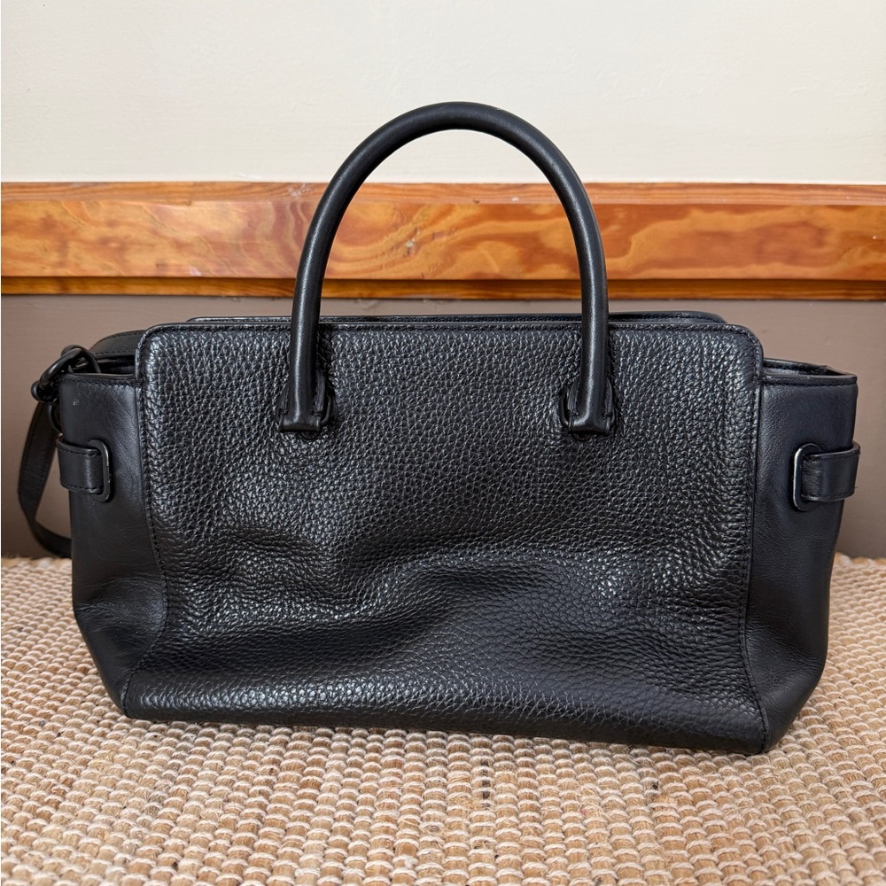 Coach Black Carryall Black Bubbled Pebbled Leather Satchel Handbag - Picture 8 of 16